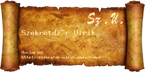 Szekretár Ulrik névjegykártya
